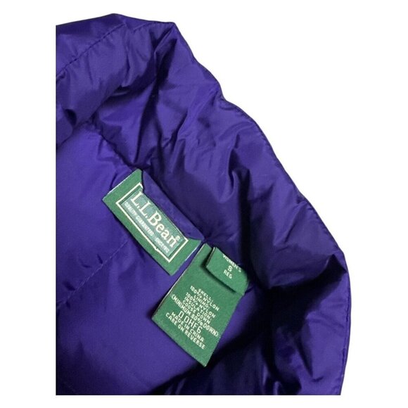 LL BEAN GOOSE DOWN FILL Designer Retro Purple Winter Puffer VEST Womens Small - Picture 3 of 5